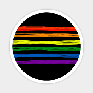 Pride colors on black Magnet